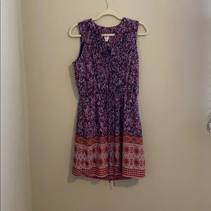 Purple & Pink Flowery Beach Dress